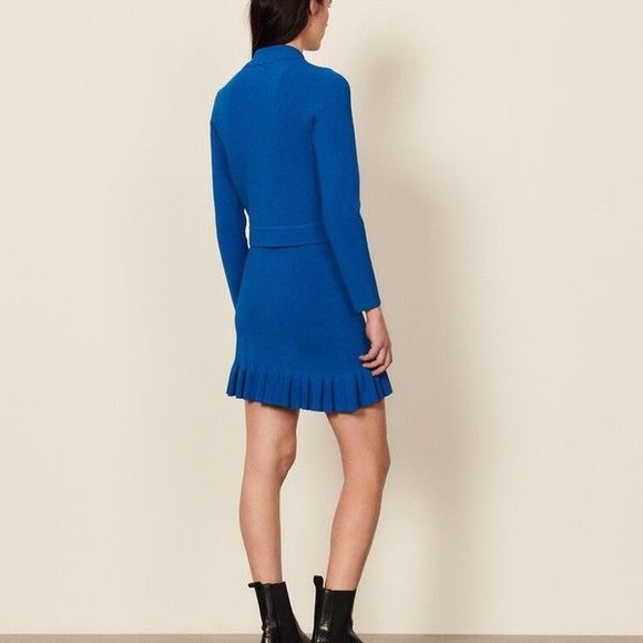 Sold ❌Sandro | Fancy Stitch Knitted Cardigan | L I Blue - Picture 3 of 16